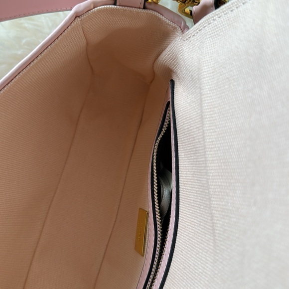 FENDI *NEW RARE* Baguette - Pink with cutout lettering crossbody strap &… - Picture 13 of 17